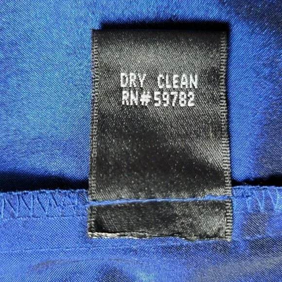 Adrianna Papell Cocktail Dress Size 6 Blue Lining Black Overlay Mesh Tiered - Picture 7 of 9